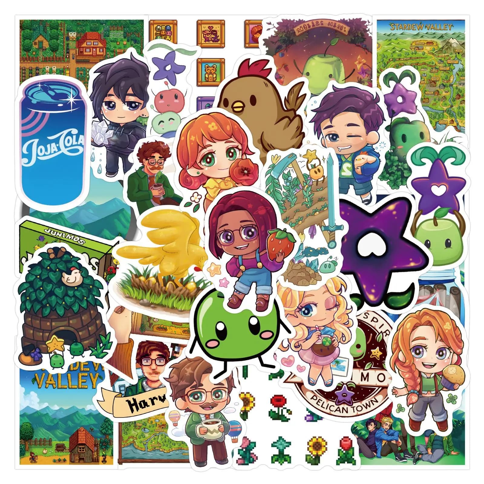10/50 PIÈCES Stardew Vallée Autocollants Drôle Simulation Jeu D'affaires Autocollant Dessin Animé En