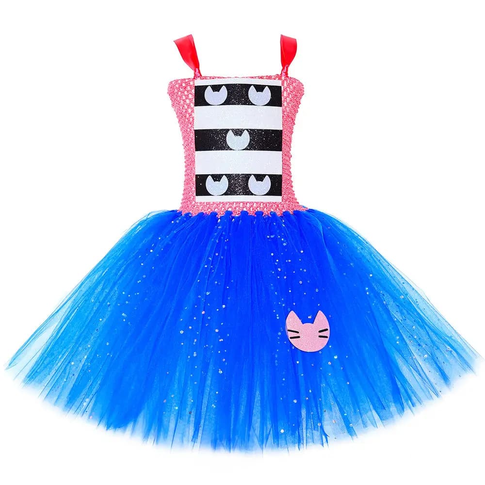 Robe tutu Gabby Dollhouse pour filles, costume à paillettes sur le thème du jeu, robe en tulle à mot
