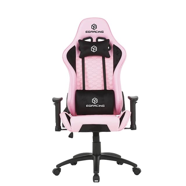 Fauteuil de jeu ergonomique inclinable à dossier haut pour ordinateur, siège de course rose pour gam