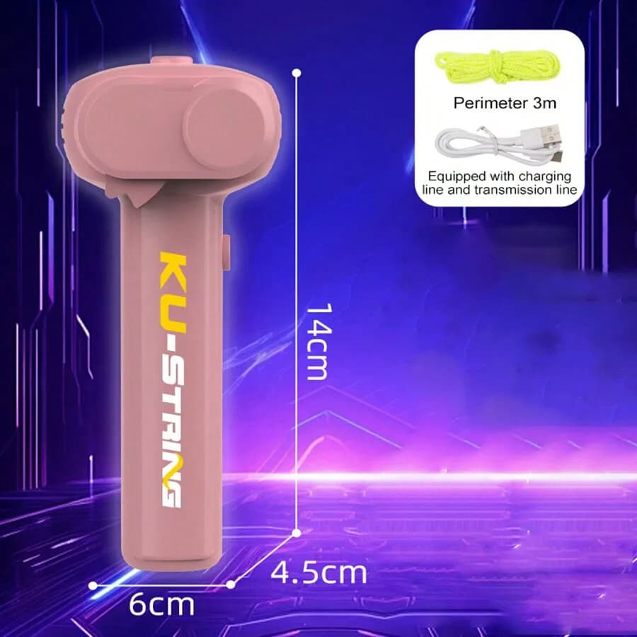 Jouet Fidget Lanceur de Corde, Lanceur de Corde ZipString Portable à Vitesse Réglable, Corde Lumineu