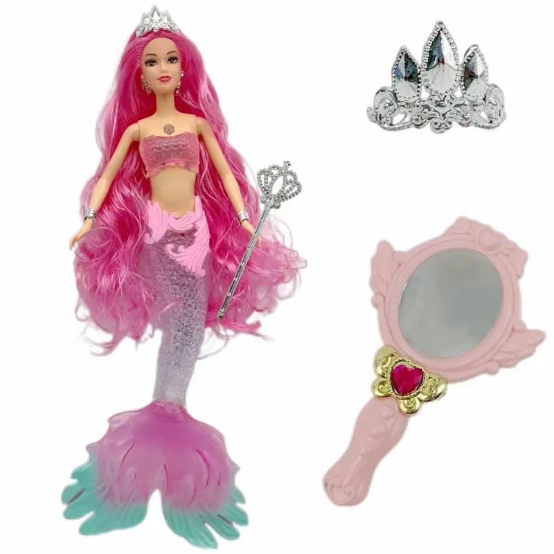 Poupée sirène de 14 pouces, jouets pour enfants, poisson chantant et lumineux, livraison rapide, acc