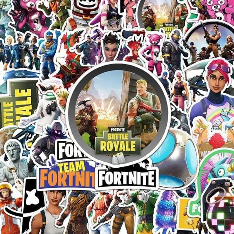50 autocollants Fortnite avec des impressions de dessins animés de haute qualité, autocollants créat