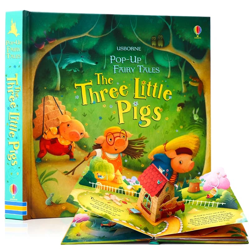 Livre d'images 3D Pop-Up en anglais « Les trois petits cochons », livre d'histoires pour l'éducation