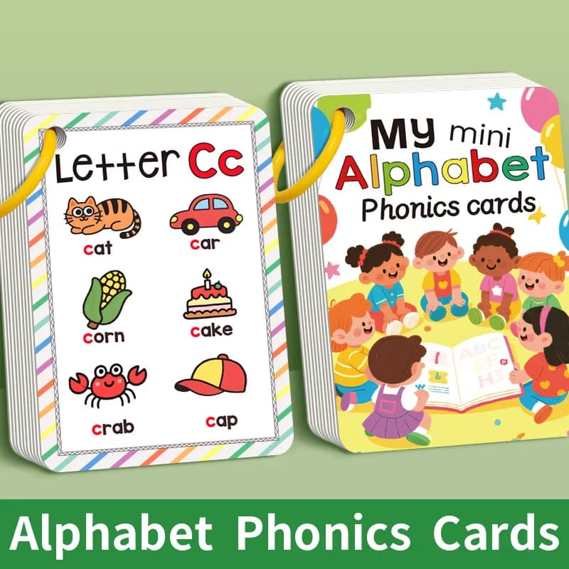 Cartes d'apprentissage avec images, 156 mots, 27 cartes, jeu cognitif éducatif, jouet éducatif inter