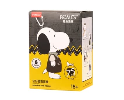 Miniso Original Snoopy boîte aveugle cacahuètes bande dessinée 75 anniversaire boîte mystère série p