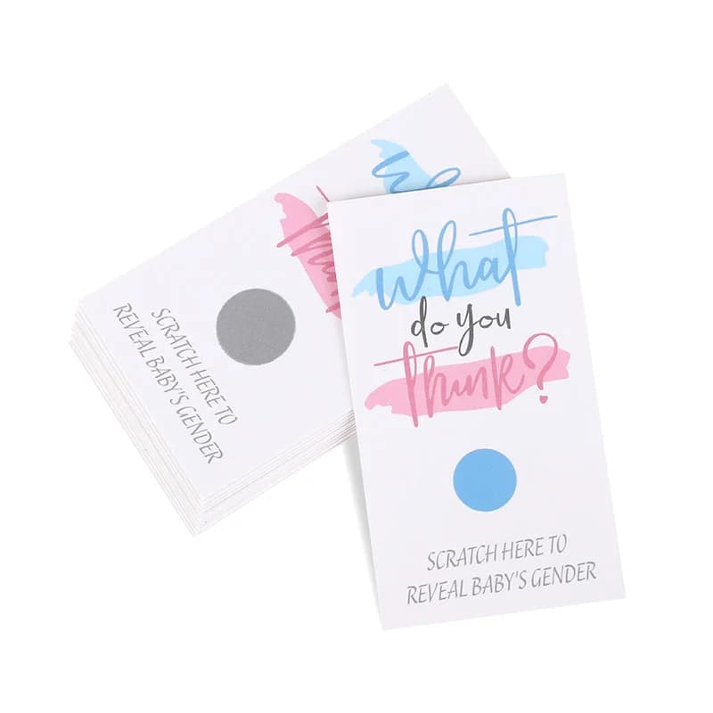 10 Cartes à Gratter Garçon ou Fille pour Fêtes d'Anniversaire, Baby Shower, Révélation du Sexe, Déco