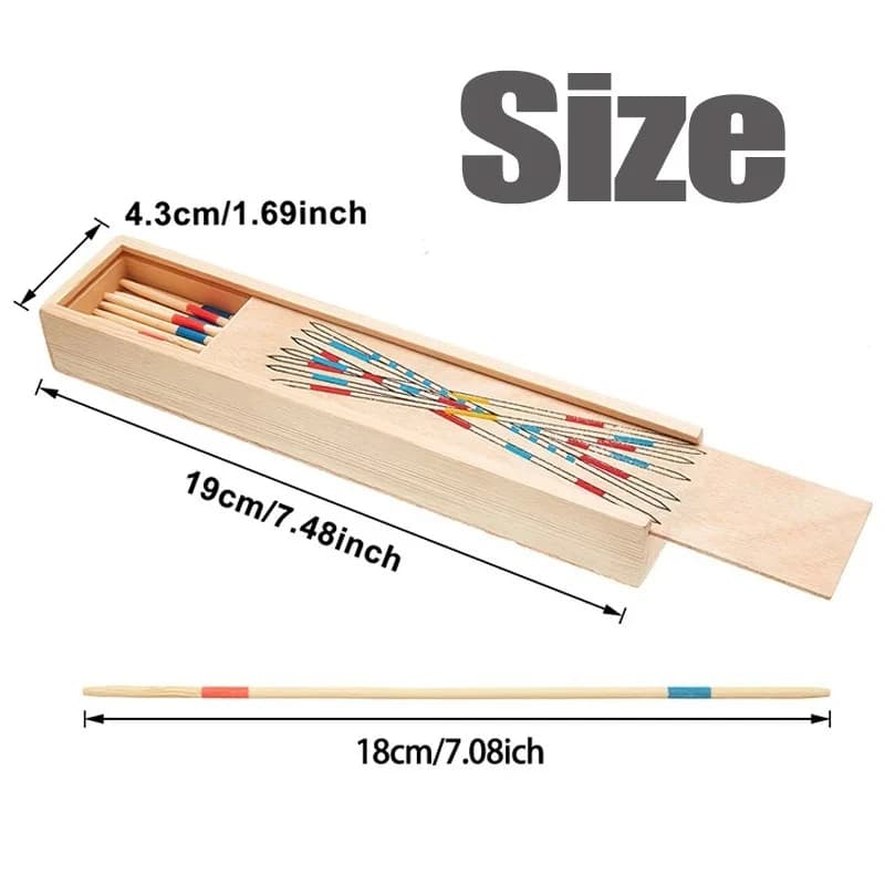 Jouets en bois classiques, jeu de puzzle Pick Up Sticks, jeux de société multijoueurs, jouet éducati