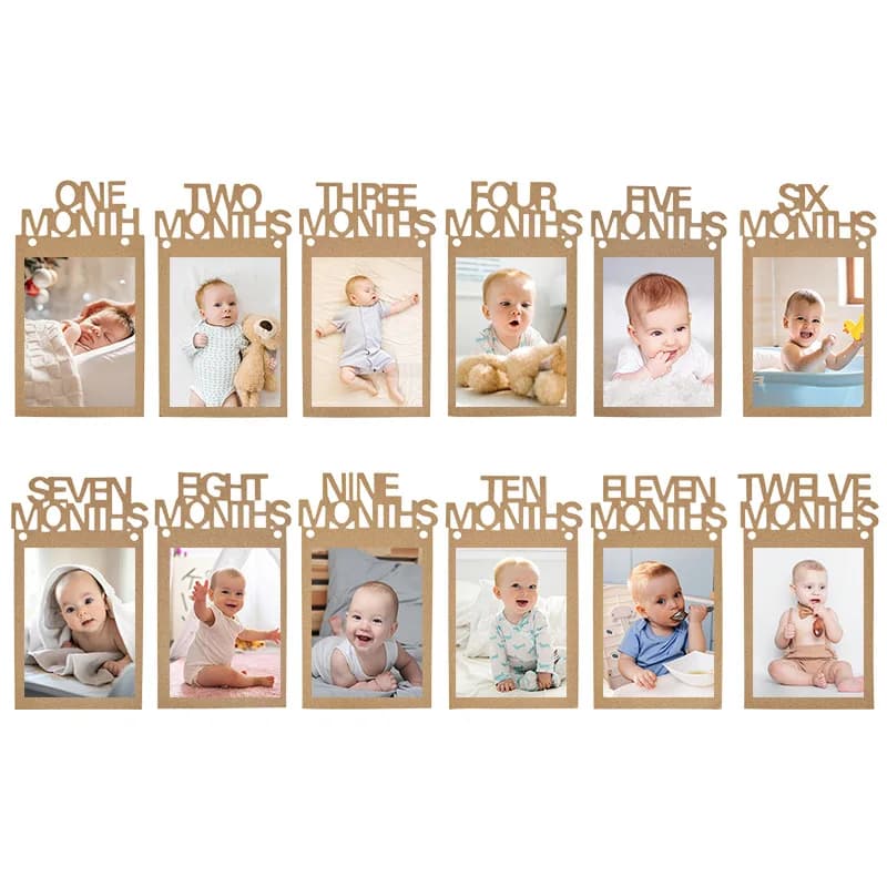 Banderole pour photos de bébé de 1 à 12 mois, guirxiété pour premier anniversaire de garçon et fille