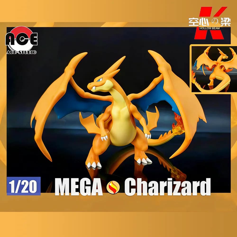 [1/20 Scale World] Figurine de décoration Mega Charizard X & Mega Charizard Y