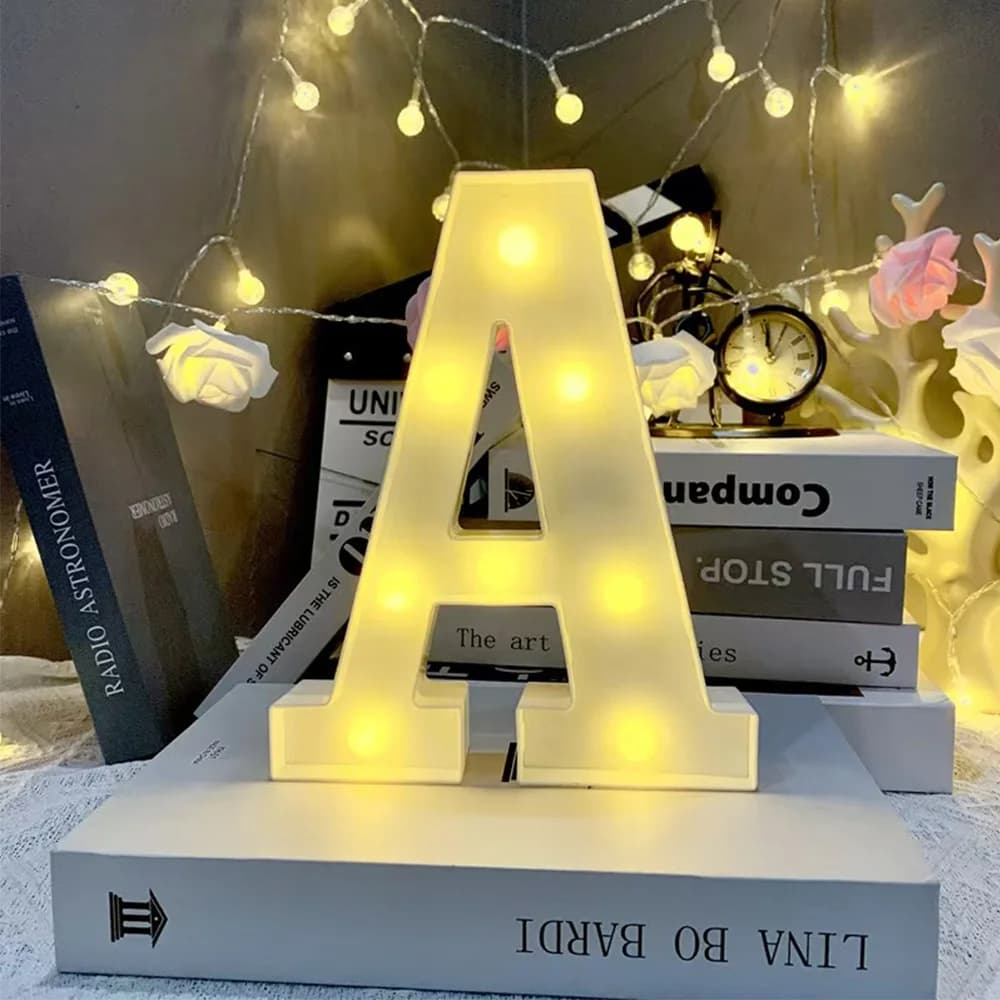 Lumière de lettre LED de 16cm, veilleuse lumineuse de lettres et de chiffres, adaptée à la maison, a