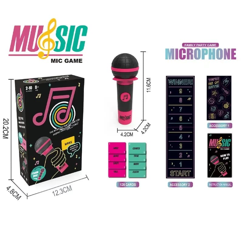Jeu de micro saisissant, mauvais chanteur, maître karaoké, jeu de cartes microphone, jeux de réunion