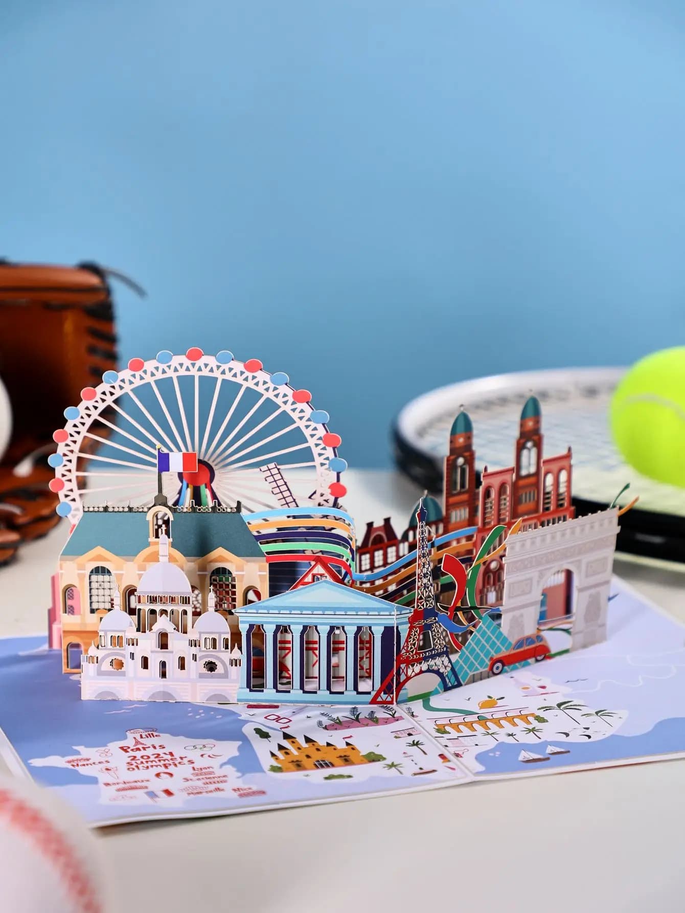 Carte pop-up 3D World City, carte de vœux souvenir de voyage, design de monument Paris Tokyo New Yor