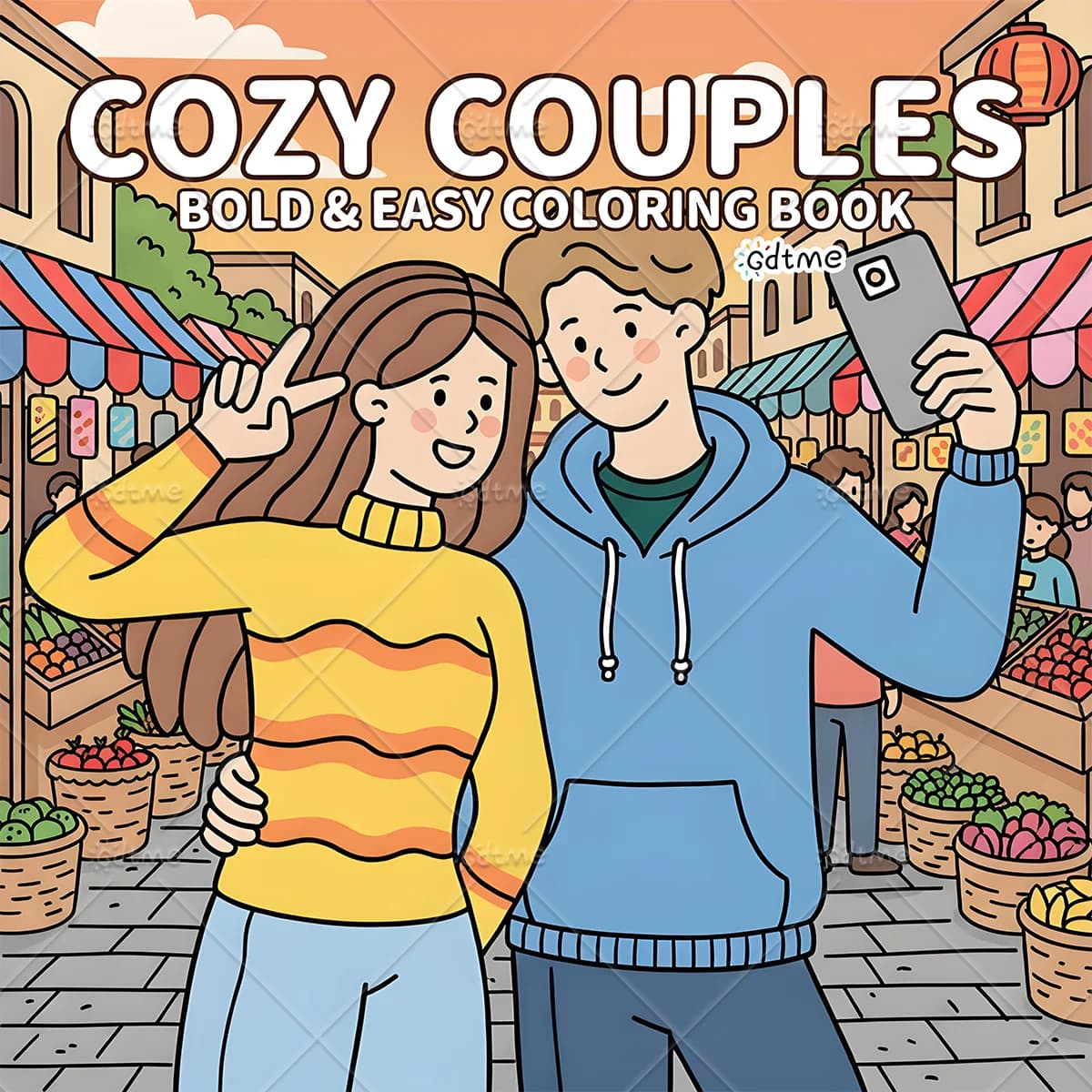 Livre de coloriage COZY COUPLES pour adultes, avec des activités quotidiennes mignonnes et confortab