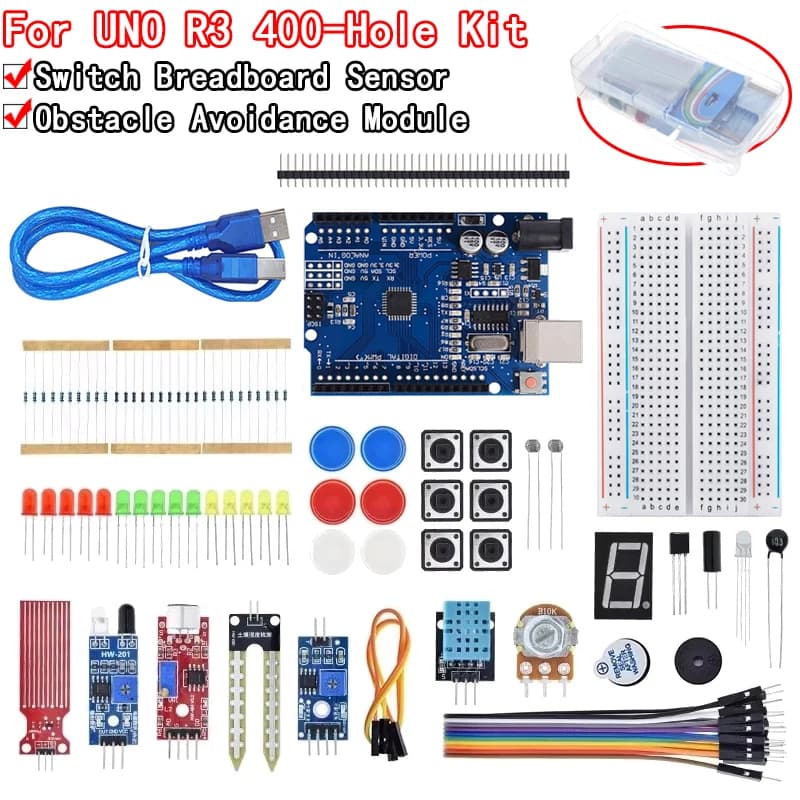 Kit de démarrage de base pour Ardu37Uno, kit de bricolage, carte R3, planche à pain, boîte de vente 