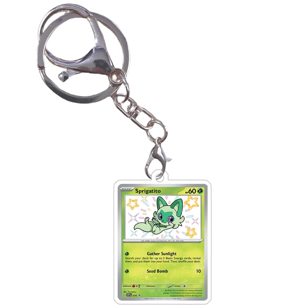 Porte-clés Pokemon Anime Sprigatito Meowscarada Fuecoco Skeledirge Quaxly Quaquaval, cartes acryliqu