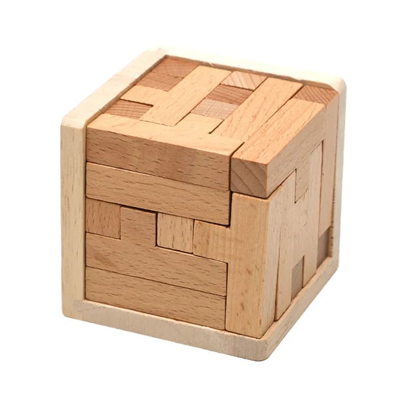 Casse-tête en bois en forme de T, cube logique, jeux de réflexion pour enfants et adultes, défi ment