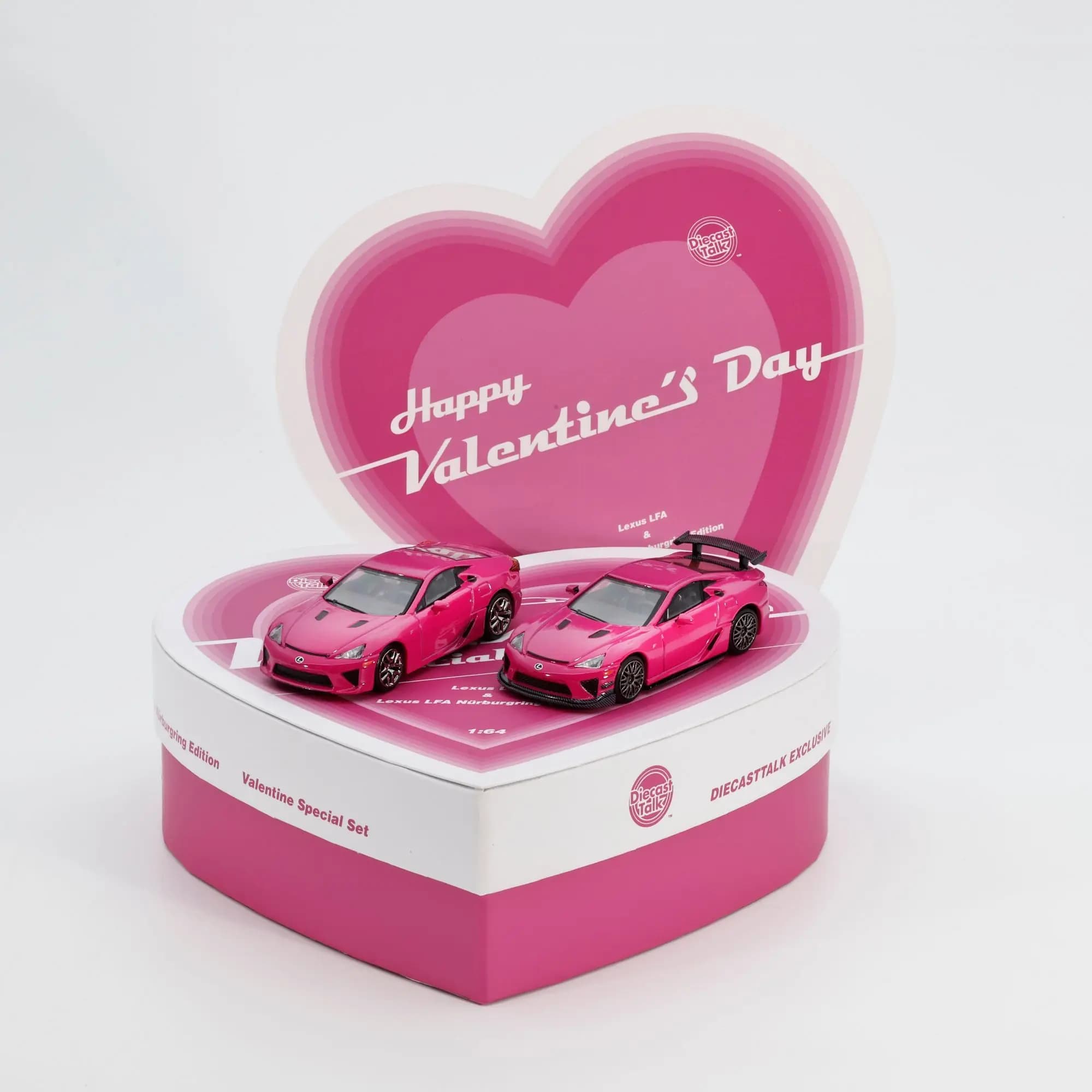 Ensemble de deux voitures LFA exclusif pour la Saint-Valentin, échelle 1:64, figurine de voiture min