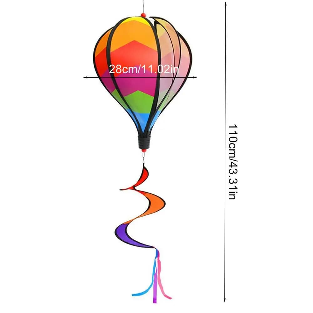 Ballon à Air chaud vent Spinner arc-en-ciel suspendu vent Twister extérieur moulin à vent jardin cou