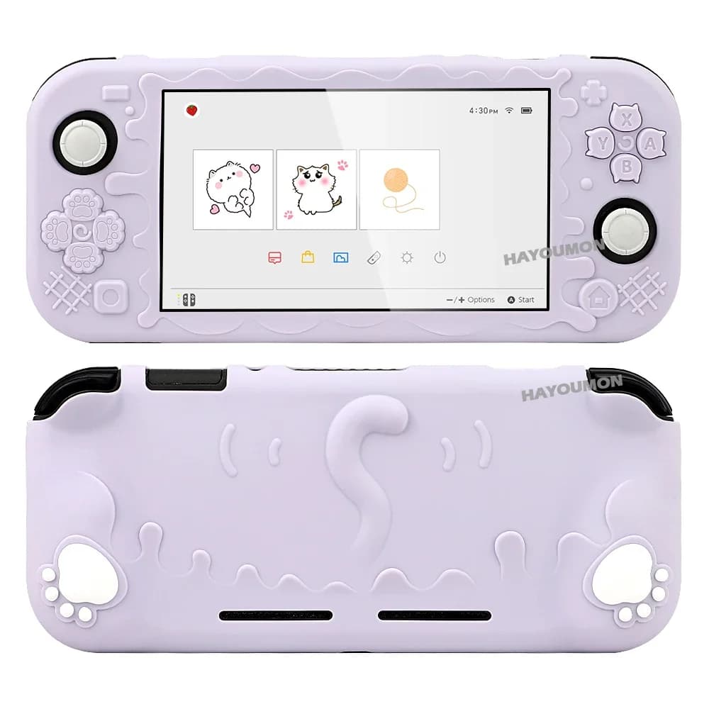 NOUVEAU Étui de protection en silicone souple Patte de chat pour Switch Lite, housse colorée tout co