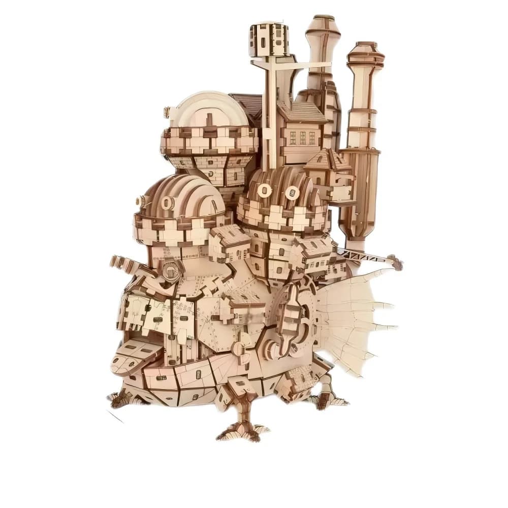 Puzzle 3D en bois sur le thème du château créatif, Kit de modèle en bois, jouet de bricolage, décora