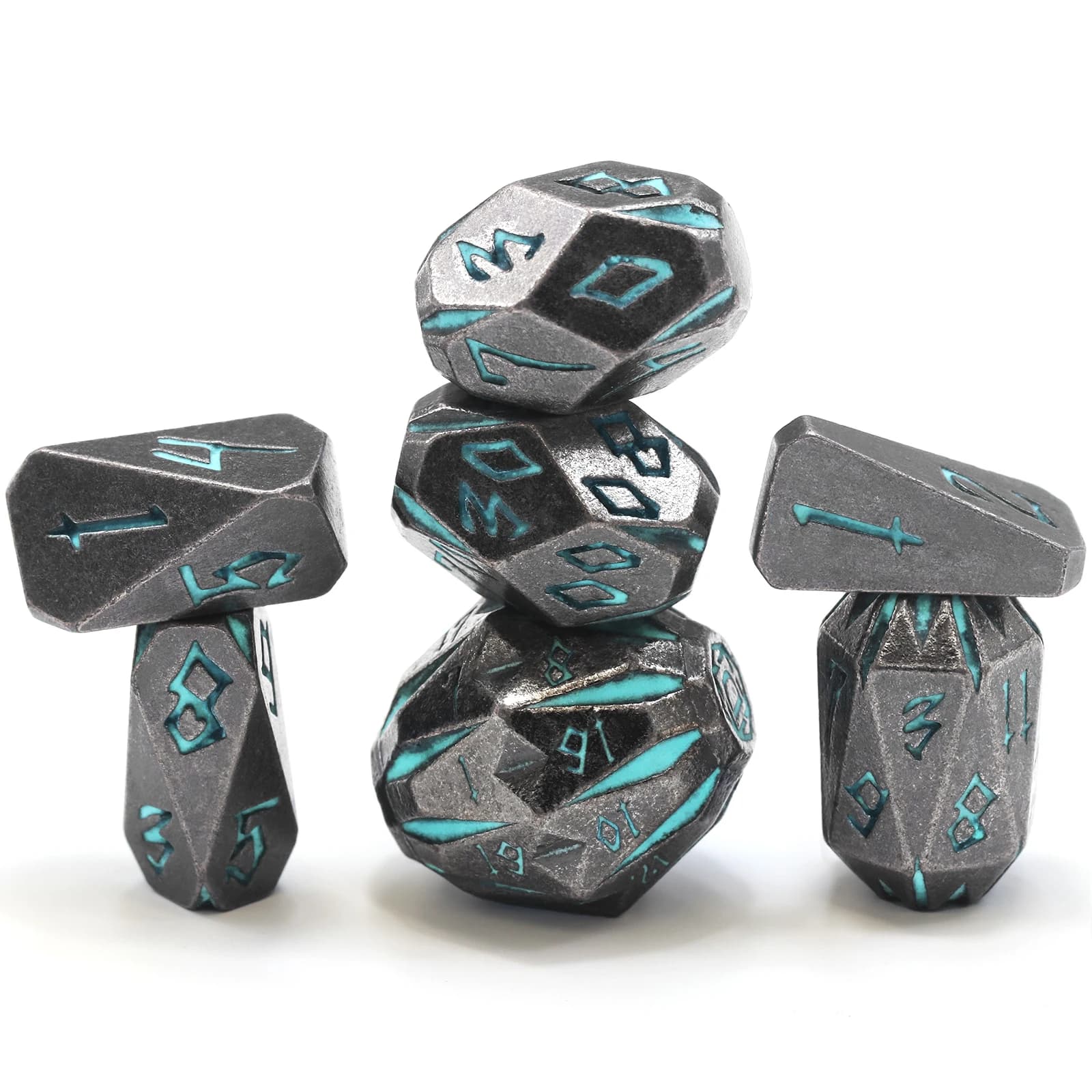 Jeu de dés en métal de 7 pièces, dés de jeu pour Dungeons and Dragons, dés de jeu de rôle DND pour j