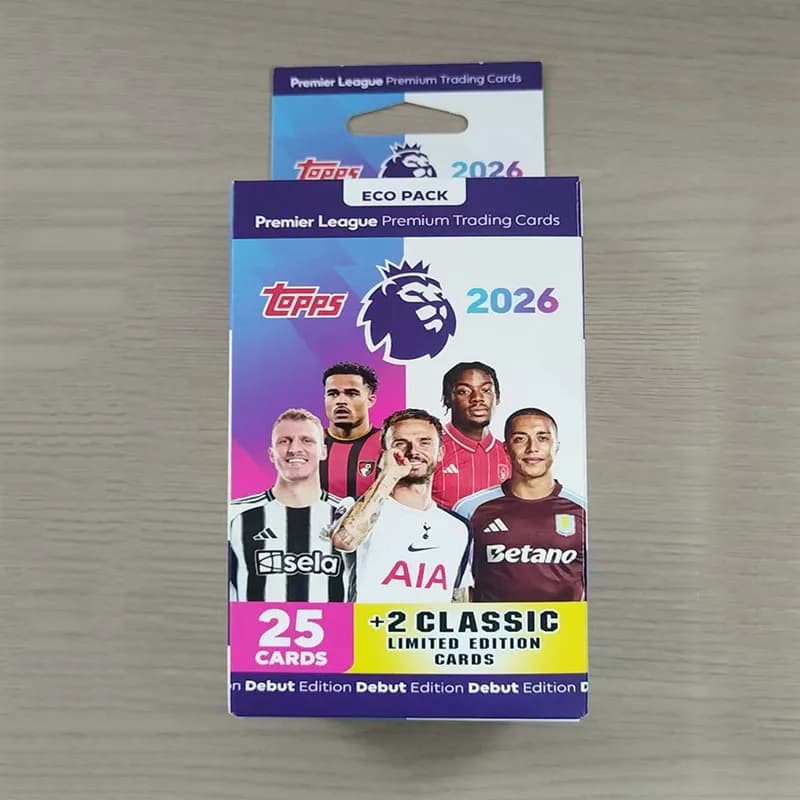 Nouvelles cartes de la Premier League Topps 2026, cartes de collection de football, paquets de boost