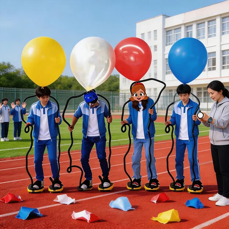 Jeu de souffler des ballons interactif multijoueur à pédale pour stand de fête foraine