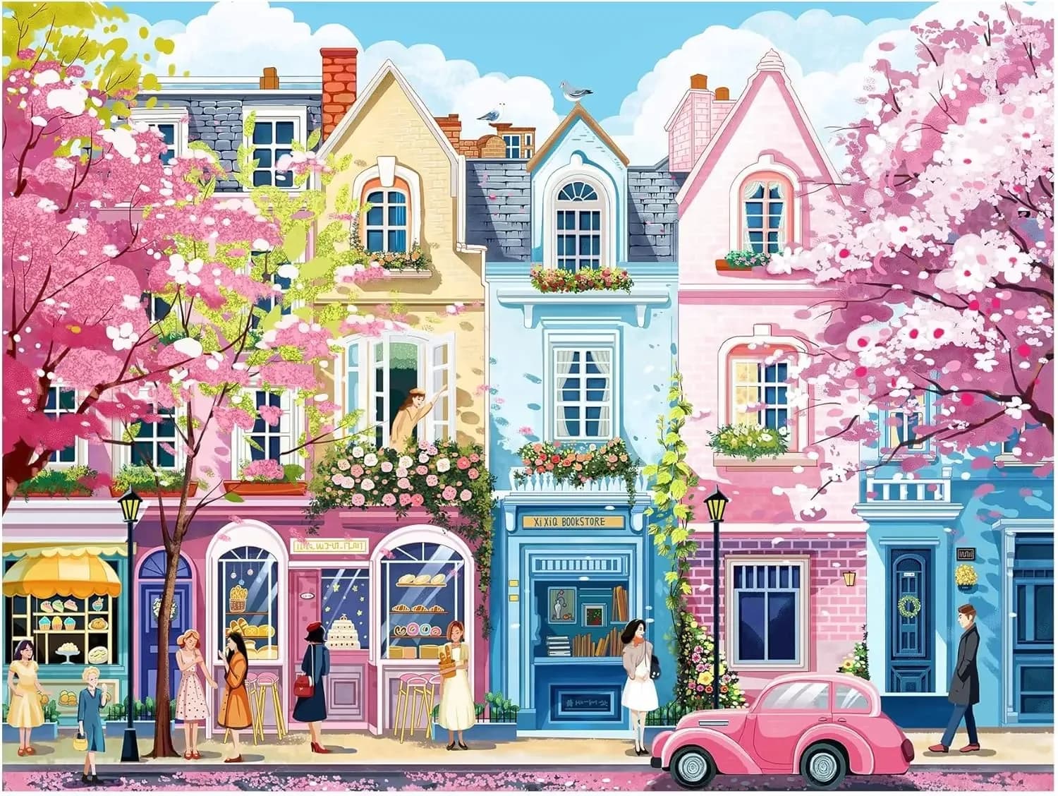 Puzzles pour adultes 500/1000/1200/2000 pièces, thème Rue Romantique, pour salle de jeux, chambre, d