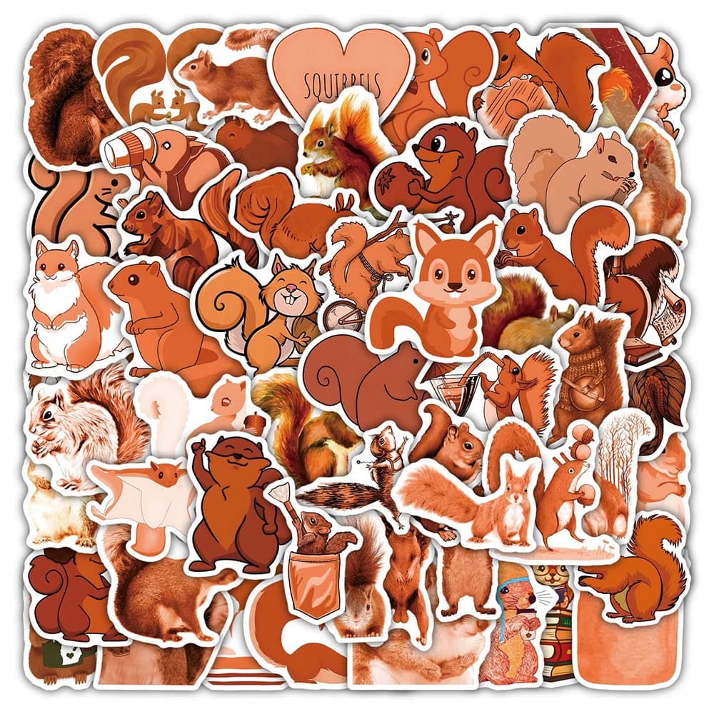 10/30/50pcs Mignon Animal Écureuil Graffiti Autocollants Scrapbook Téléphone Portable Bagages Portab