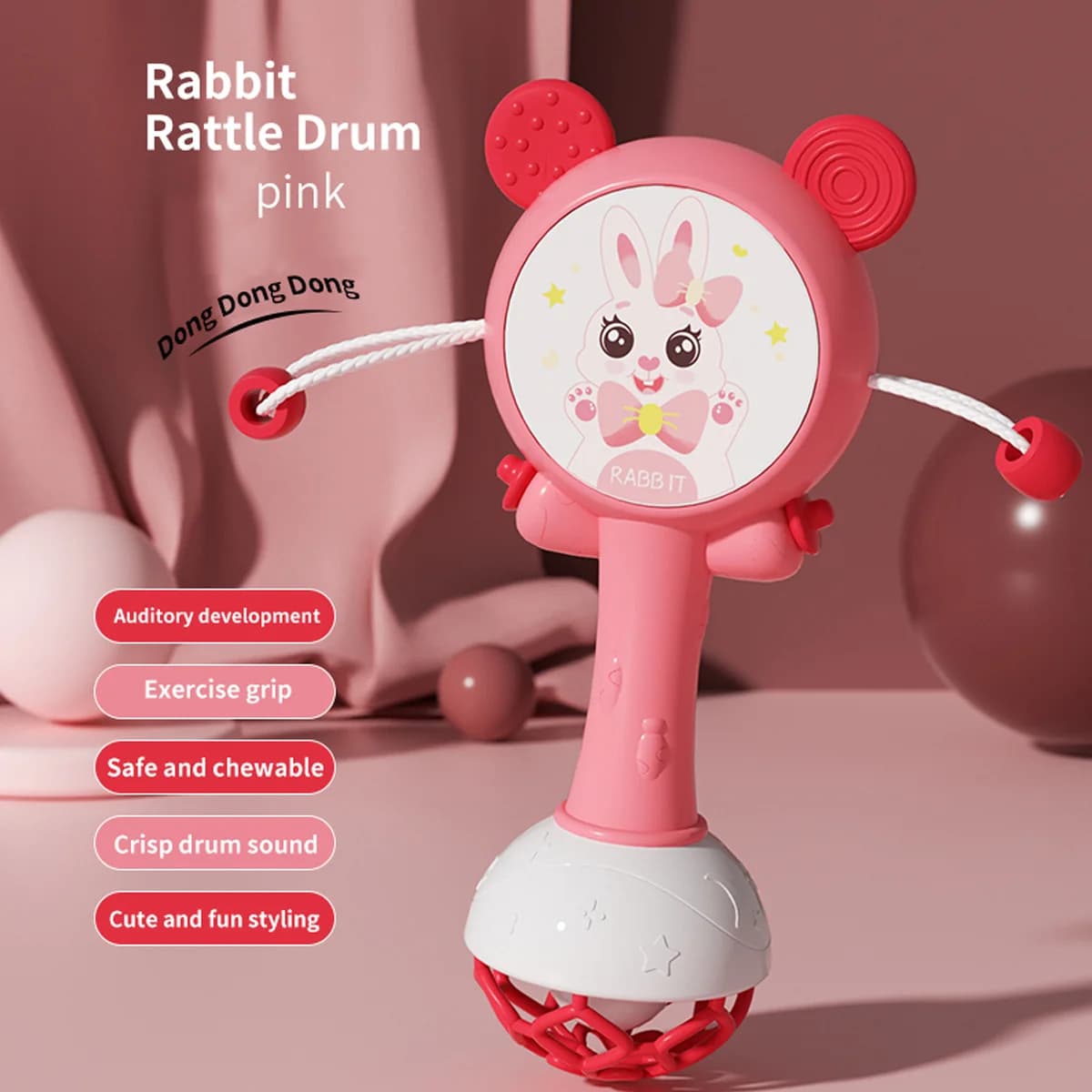Hochet pour bébé de 0 à 18 mois, jouets, anneau de dentition, cloches à main, Mobile, arrêt de pleur