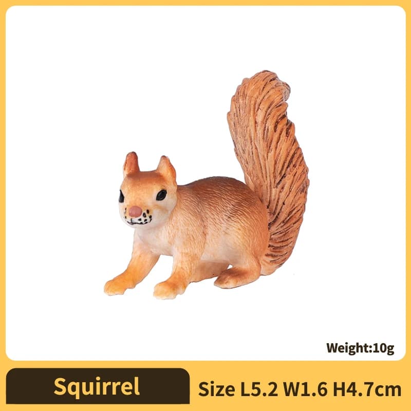 Figurine d'écureuil de simulation d'animaux sauvages du zoo, jouets éducatifs réalistes pour enfants