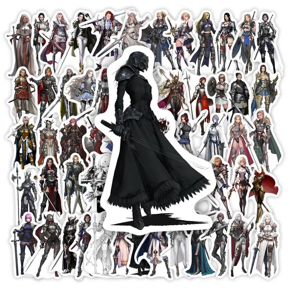 Pack d'autocollants décoratifs en vinyle imperméables sur le thème des samouraïs japonais pour scrap