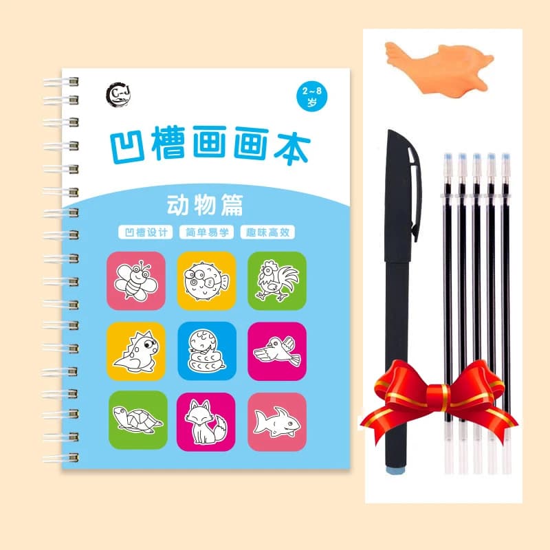 Cahier magique pour enfants, livre de dessin à rainures pour la maternelle de 3 à 8 ans, livre de pr