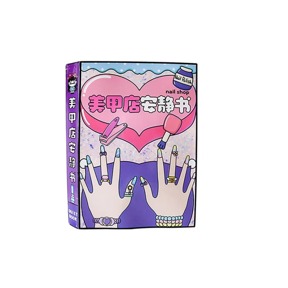 Livre silencieux pour magasin d'ongles 3D, autocollants interactifs faits maison, livre silencieux M