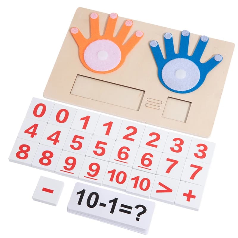 Comptage des doigts mathématiques, jeux d'apprentissage des nombres en bois, jouets Montessori, déve