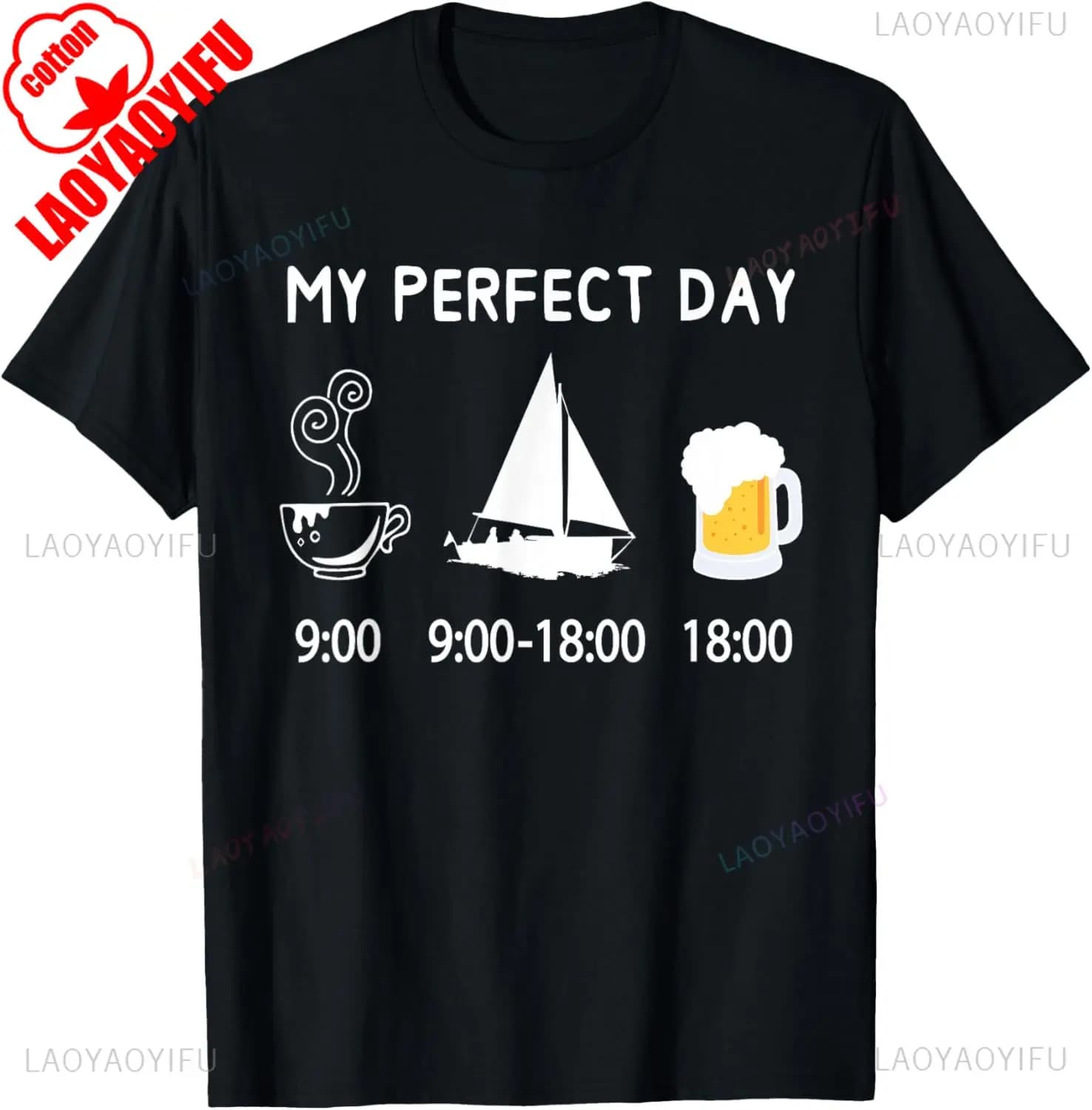 T-shirt de voile mon jour parfait bateau marin cadeau T-shirt unisexe conception nautique chemise dé