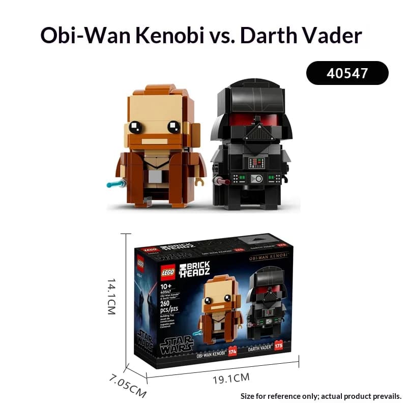 LEGO 40547 Obi Wan Kenobi et Darth Vader, ensemble créatif, cadeau pour les fans de Star Wars de 10 