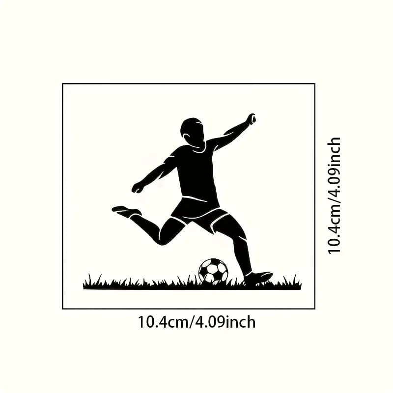 1 autocollant mural décoratif sur le thème du football avec silhouette sportive, auto-adhésif, adapt