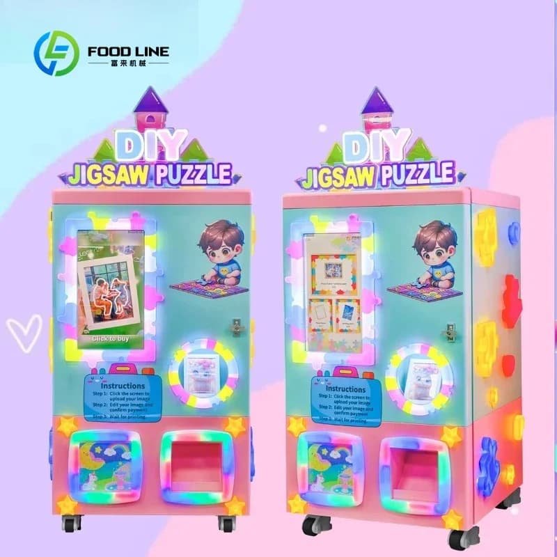 Machine à puzzles en carton personnalisée pour parc d'attractions, structure compacte, distributeur 