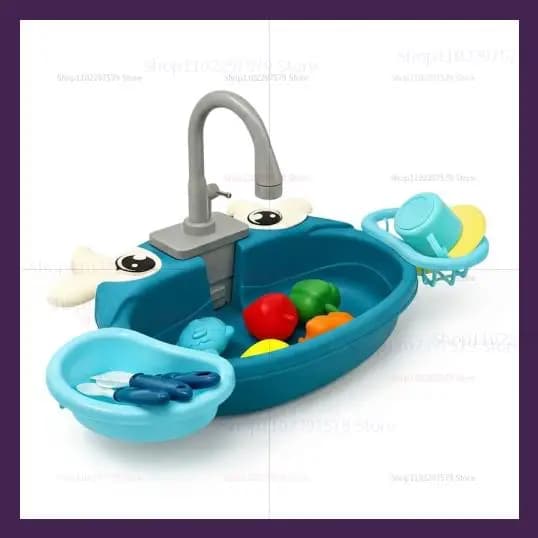 Ensemble de cuisine pour enfants avec évier de simulation de lave-vaisselle, lavabo et jouet à eau c