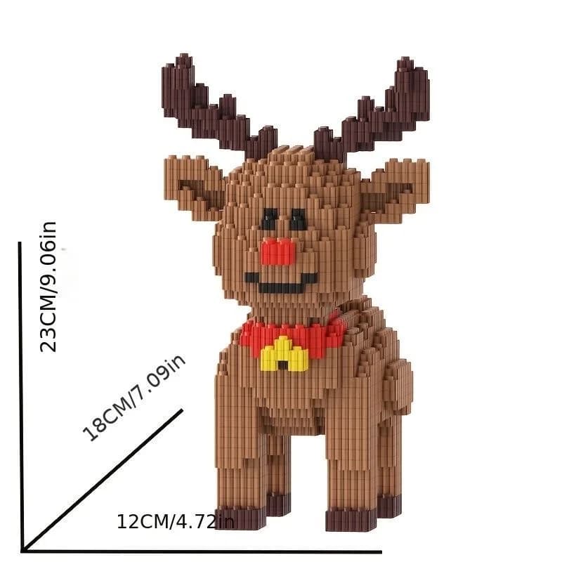 Blocs de construction d'arbre de noël, père noël, élan, ensemble de jouets, briques à petites partic