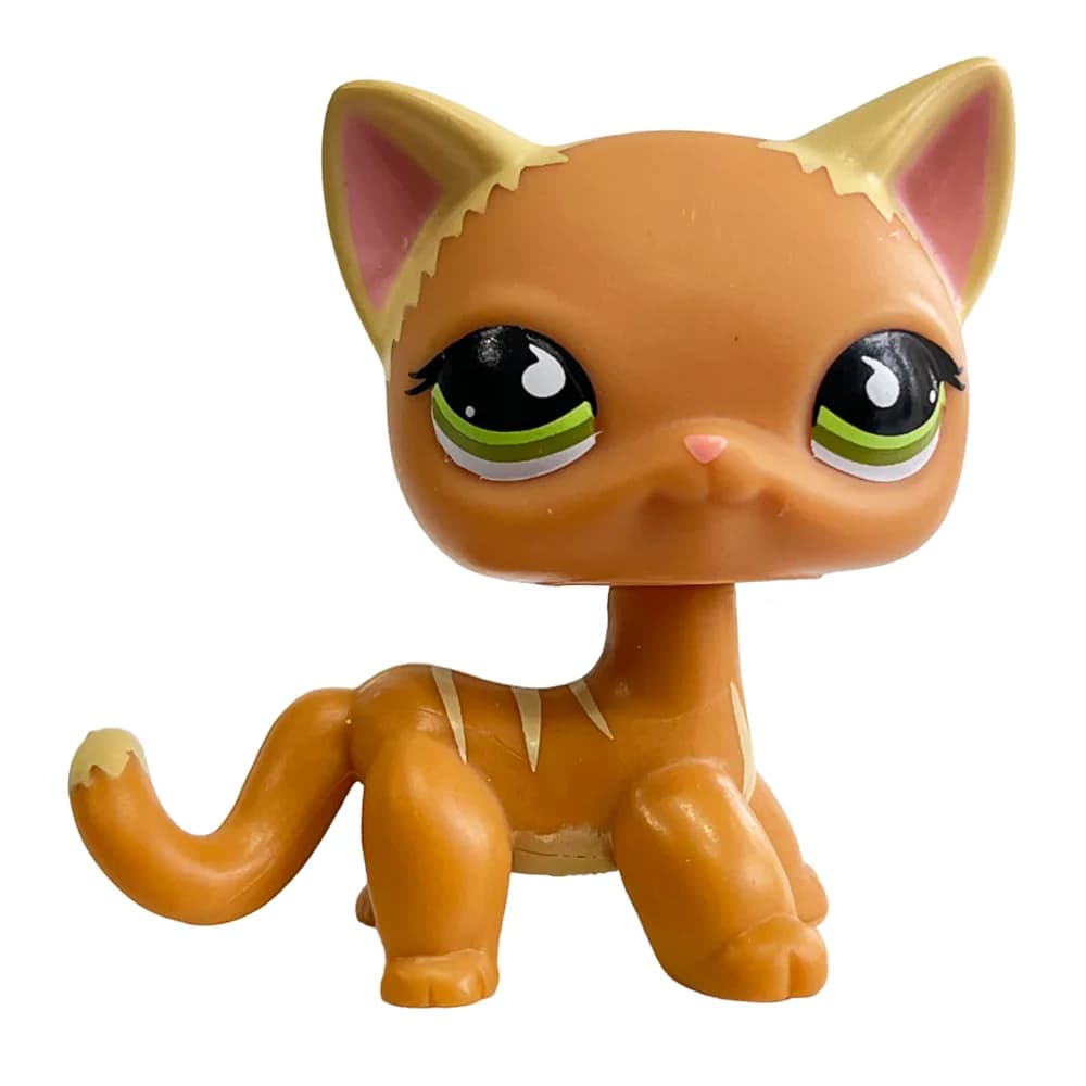 Rare Pet Shop LPS Toy Stands Figurine à tête oscillante originale, animaux mignons : Chat à poils co