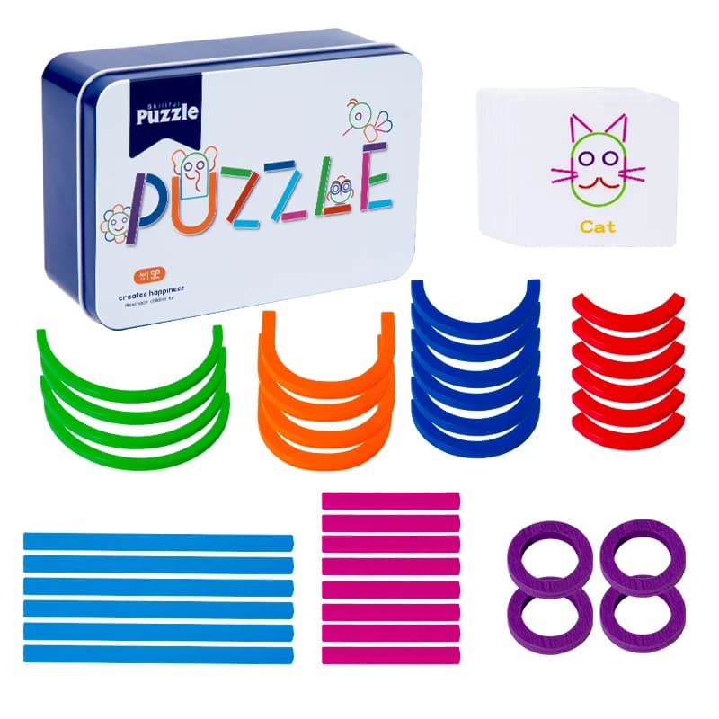 Anneau en bois pour enfants, planche de forme d'éducation précoce, Puzzle créatif en bois pour la ma