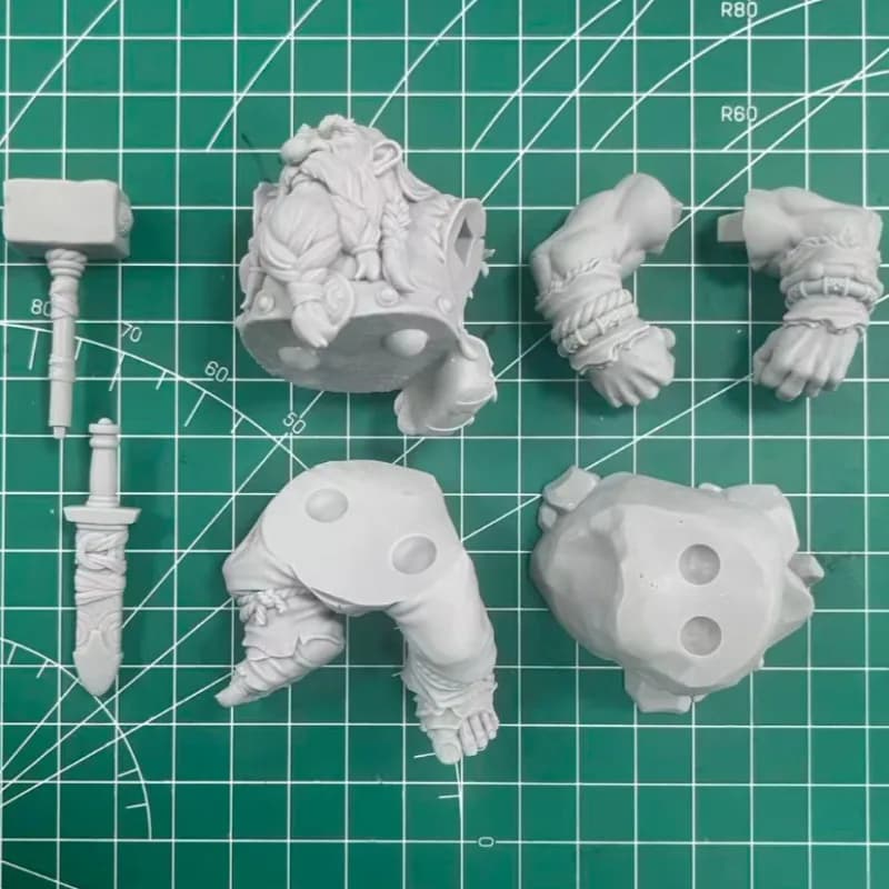 Figurine en résine à l'échelle 60mm, Kit de modèle assemblé, guerrier nain, Kit de bricolage pour ho