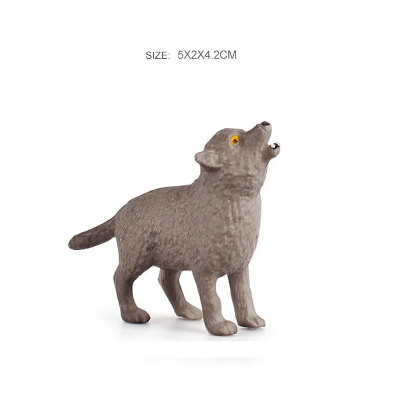 Figurines de loup de simulation de petite taille, figurines en PVC, jouets de collection, figurines 