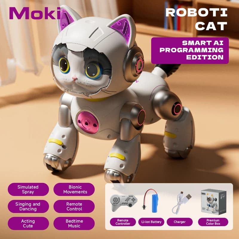 Robot RC pour enfants, jouet chat mécanique télécommandé, programmable, chantant et dansant, jouets 