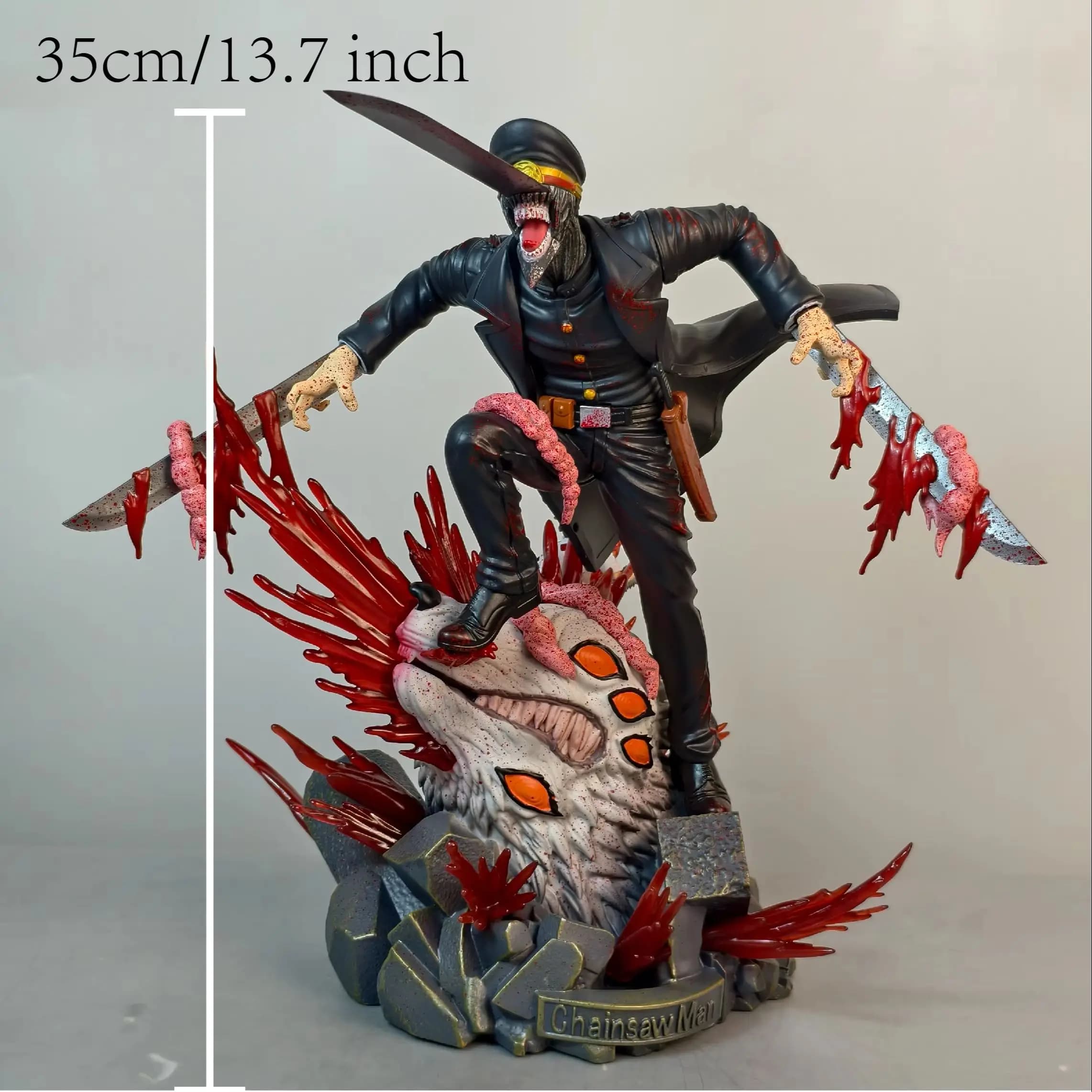 Figurines d'action de samouraï d'anime de 35 cm (13,7 pouces), statue en PVC, ornement de bureau, co