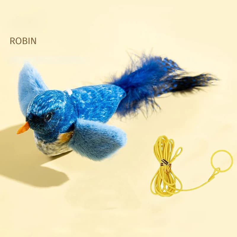 Jouets d'oiseaux volants interactifs simulés pour chats, jouet en peluche activé par le toucher, acc
