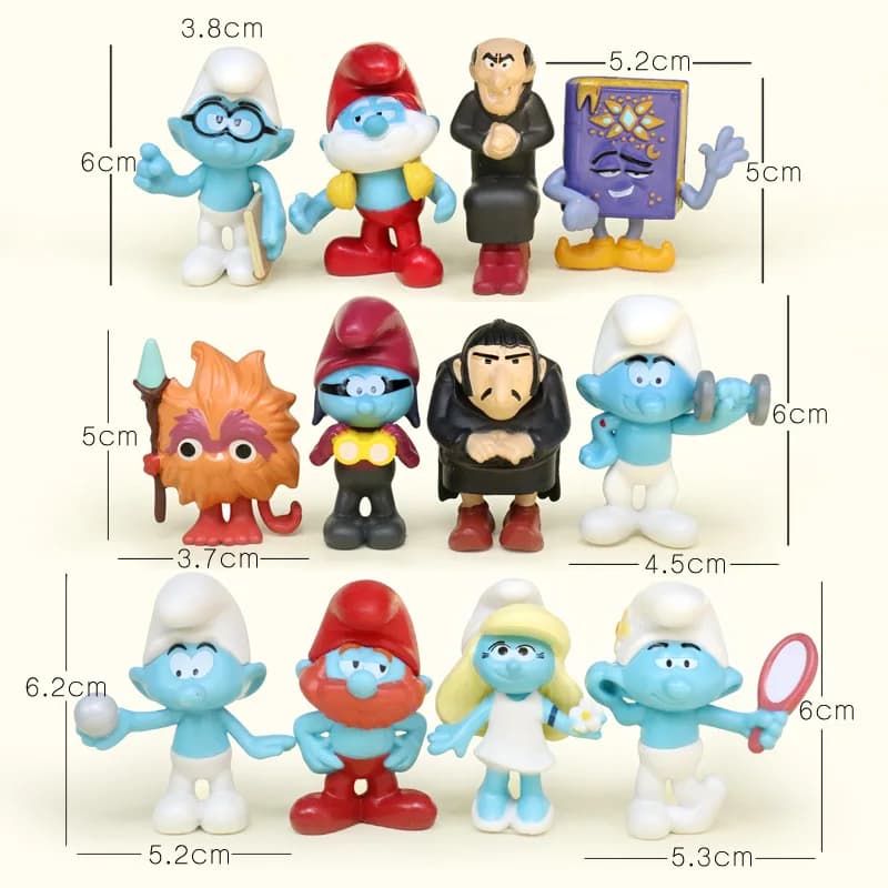 Nouvelles figurines à main Disney 12 Smurfs, Les Schtro Smurfette, Elfe bleu, figurine de gâteau pou