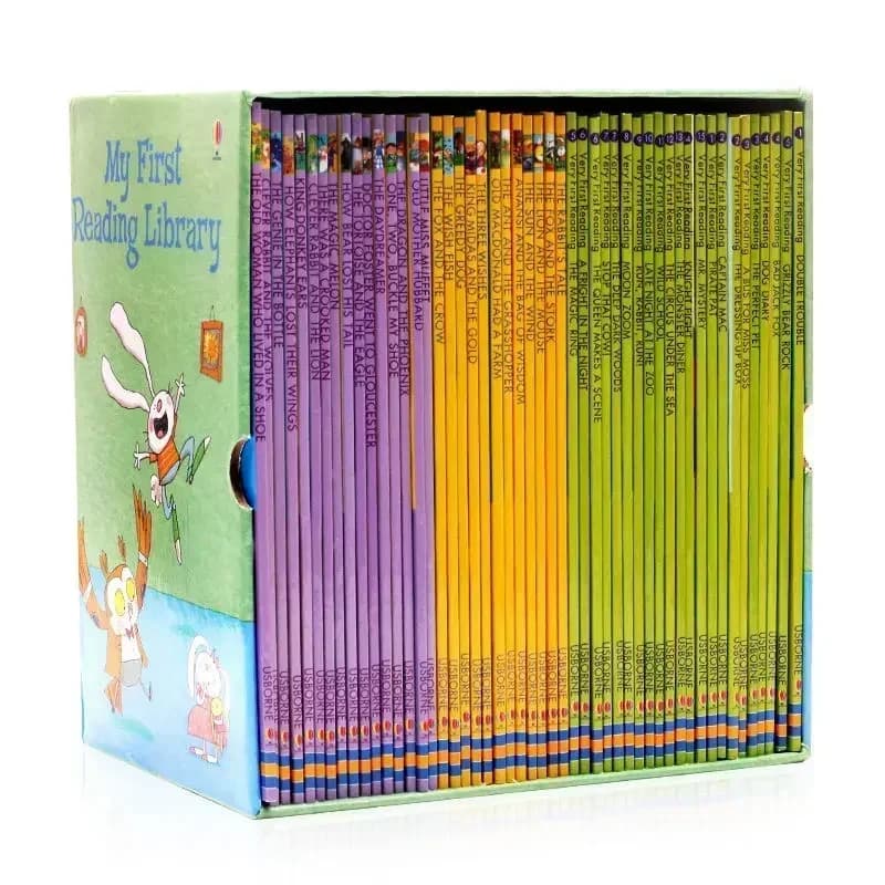 Livres d'images d'histoire de lecture en anglais pour enfants, Usborne, ma première bibliothèque de